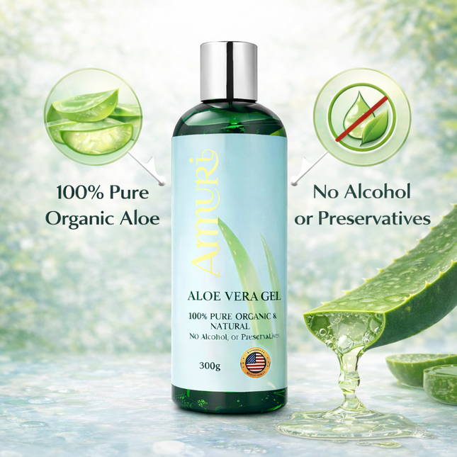 Organic Aloe Vera Gel 5 Pack for Hydration, Soothing & All Skin Types | Ammuri