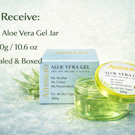 Organic Aloe Vera Gel 300g | Soothing, Hydration & After-Sun | Ammuri