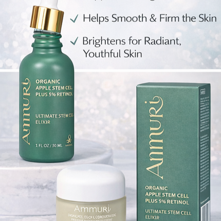 Retinol 5% Serum with Apple Stem Cell for Anti-Ageing, Acne & Dark Spots (30ml) | Ammuri
