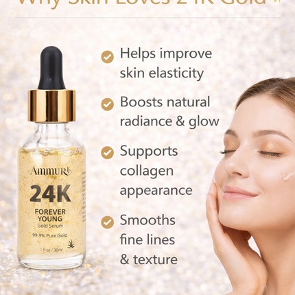 24K Gold Face Serum for Radiance & Anti-Ageing | Ammuri