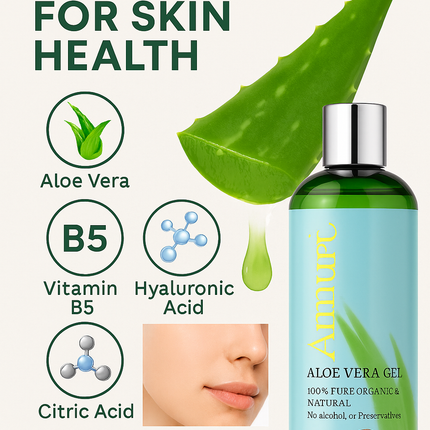 Organic Aloe Vera Gel for Natural Skin Relief & Hydration | Ammuri