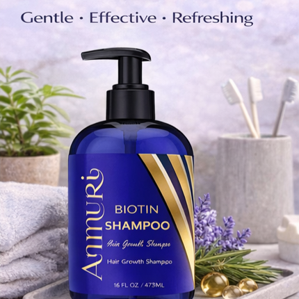 Ammuri Biotin & Caffeine Shampoo 473ml | Fuller-Looking Hair & Scalp Care