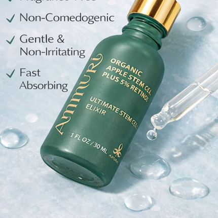 Retinol 5% Serum with Apple Stem Cell for Anti-Ageing, Acne & Dark Spots (30ml) | Ammuri