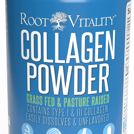 Root Vitality Collagen Peptides Powder – Grass-Fed, Non-GMO, Skin, Hair & Nails, 30 Servings