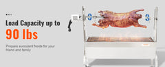 VEVOR Stainless Steel Rotisserie Grill BBQ Whole Pig Lamb Goat Charcoal Spit Grill Electric BBQ Hog Rotisserie Roaster 46 Inch
