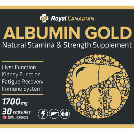Royal Canadian Albumin Gold 1700mg – Liver & Kidney Support (30 x 1700mg Capsules)