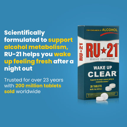 RU-21 Night-After Recovery Supplement | Feel Better Next Day & Liver Support | Made in USA