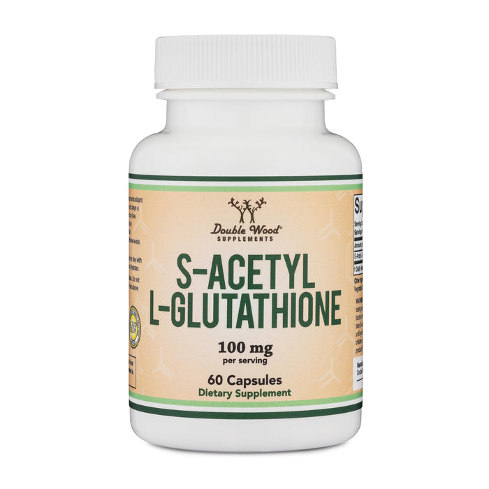 S-Acetyl L-Glutathione Capsules 100mg, 60 Count – Acetylated Glutathione by Double Wood