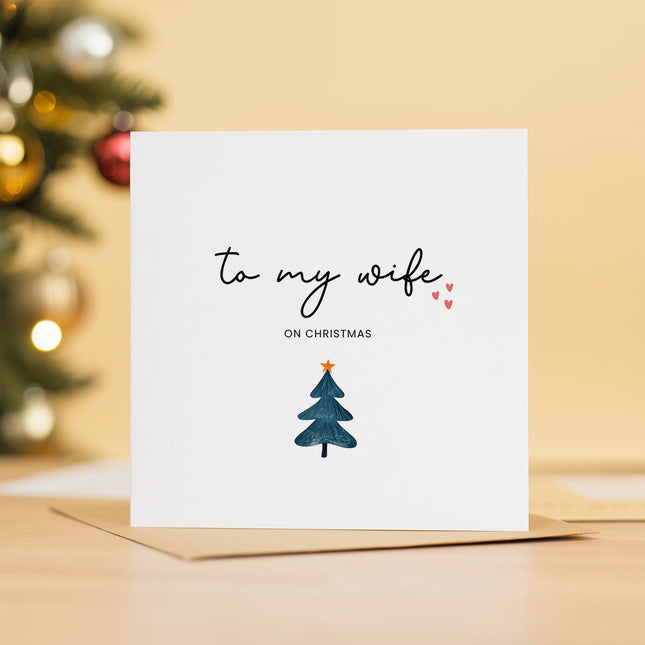 Wife Christmas Card, For Her, Recycled Card, Unique Christmas Card, Wife Gift, Eco-Friendly Card