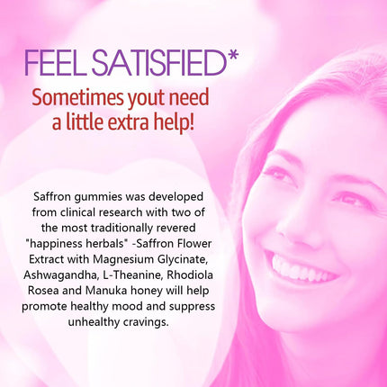 NEVISS Saffron Gummies 100mg — Pure Saffron Extract with Magnesium Glycinate, L-Theanine & Turmeric
