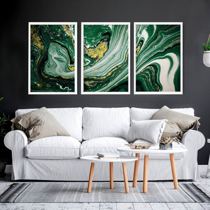 Wall abstract art | set of 3 Marble wall art prints