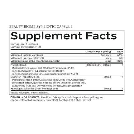 SAKARA Beauty Biome – Daily Synbiotic for Skin & Gut Health (60 Capsules)