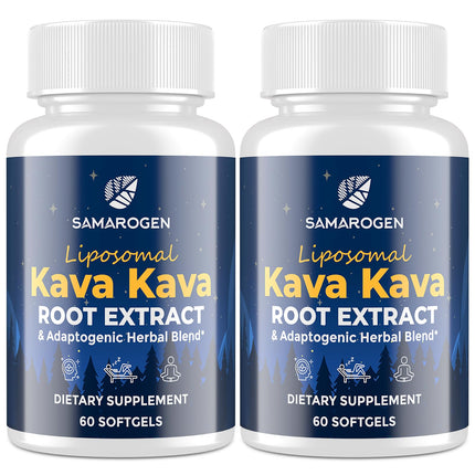 Samarogen Kava Kava Capsules — Liposome 55% Kavalactones with Ashwagandha & Sleep Support (120 Softgels)