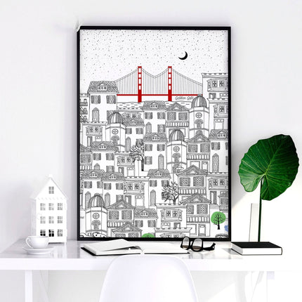 San Francisco print  | Set of 2 wall art travel posters