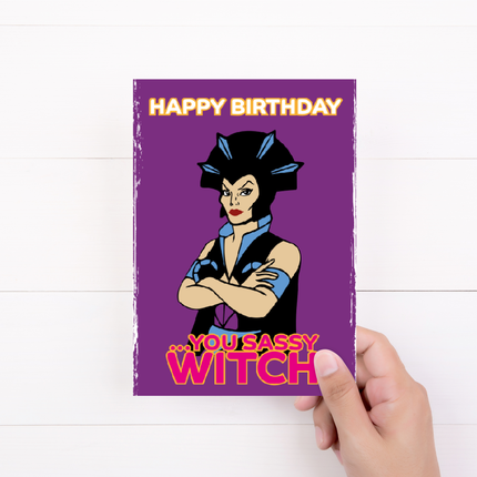 Evil Lyn Birthday Card |Sassy Witch| Master of The Universe | Retro Card