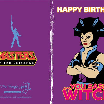 Evil Lyn Birthday Card |Sassy Witch| Master of The Universe | Retro Card