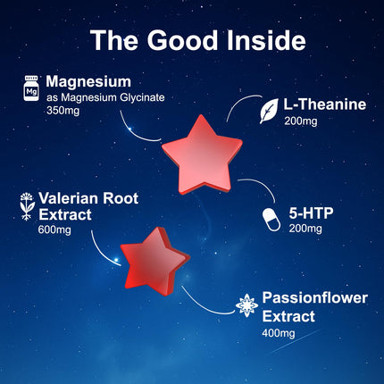Satnkemi Sleep Gummies for Adults - Melatonin-Free Sleep Aid (Valerian, L-Theanine, Magnesium)