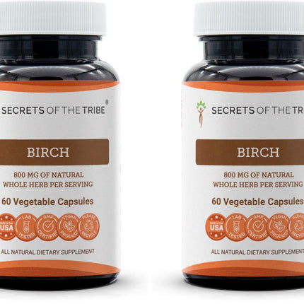 Birch Leaf Supplement - Secrets of the Tribe 60 Capsules 800 mg Pack of 2
