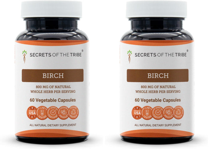 Birch Leaf Supplement - Secrets of the Tribe 60 Capsules 800 mg Pack of 2