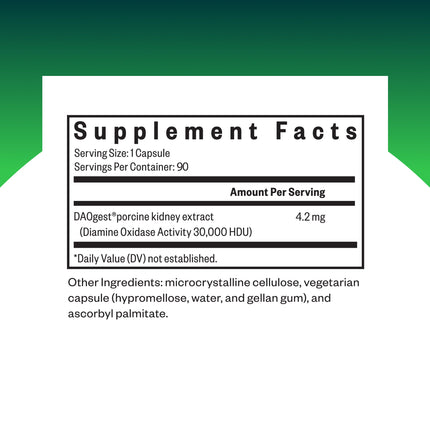 Seeking Health DAO Enzyme – Histamine Digest DAO2 Enzyme for Histamine Intolerance | 90 Capsules