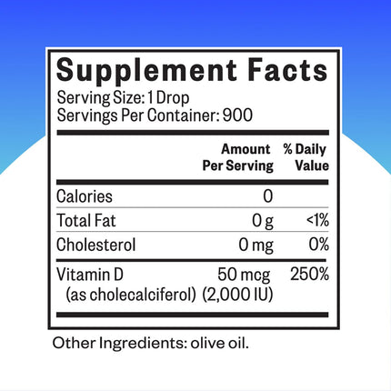 Seeking Health Vitamin D3 Drops – Immune & Bone Health, 1 fl oz (900 Servings)