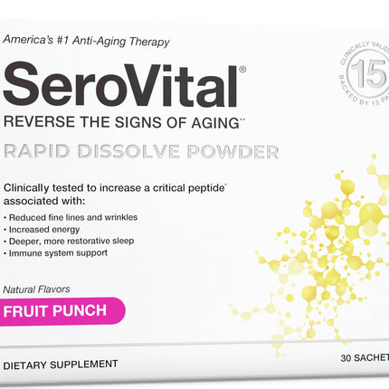 Serovital Rapid Dissolve Powder – Women’s Anti-Aging, Energy & Sleep | 30 Day Fruit Punch