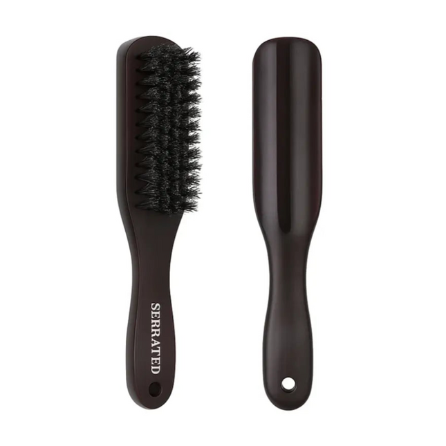 SERRATED XL Neck Duster Brush – Natural Boar Bristle Post-Trim Grooming