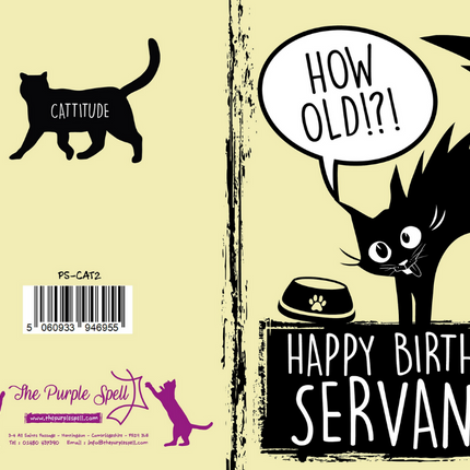Birthday Card | Cattitude |Greeting Card | Happy Birthday Servant