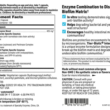 SFI Health Ther-Biotic InterFase — Multi-Enzyme Digestive Support for Gut Balance (120 Capsules)