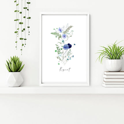 Bathroom art decor | set of 3 Shabby Chic Floral wall art
