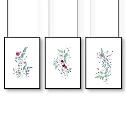 Prints for bedroom walls | set of 3 Shabby Chic wall art