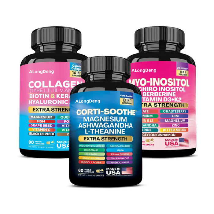 She Shines Set - Ultimate Women's All-in-One Supplement with Corti-Soothe, Myo-Inositol, Collagen & Extra Strength Ingredients
