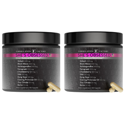 Formulation Factory She's Obsessed: 10-in-1 Hormone Balance Maximizer – 240 Count (Pack of 2)