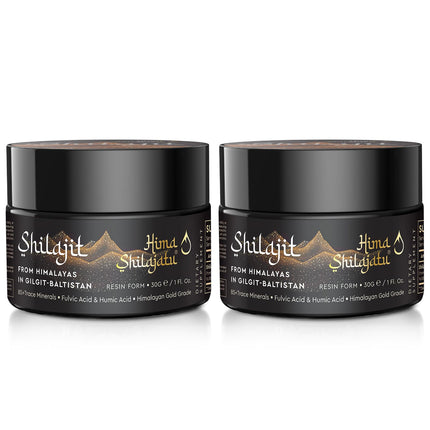 Shilajit Pure Himalayan Organic Shilajit Resin - Gold Grade 100% Purity | Fulvic Acid & 85+ Minerals | Energy & Immune Support | Pack of 2 (4 Months)