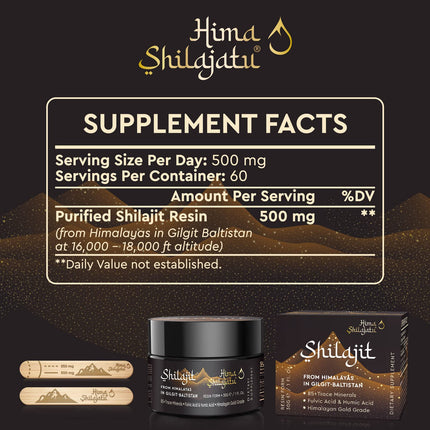 Shilajit Purest Himalayan Organic Resin – Gold Grade 100% Pure, Fulvic Acid & 85+ Minerals, 30g