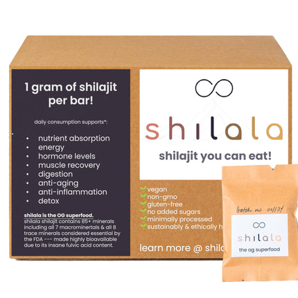 Shilala Organic Shilajit Energy Bar – 1000mg Shilajit, Gluten-Free, Vegan, Non-GMO | High Fulvic Acid | 7 Pack | NEW & IMPROVED FLAVOR