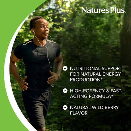NaturesPlus Shot-O-B12-30 Lozenges, Wild Berry Flavor - 5000 mcg - Vegan, Gluten Free - 30 Servings