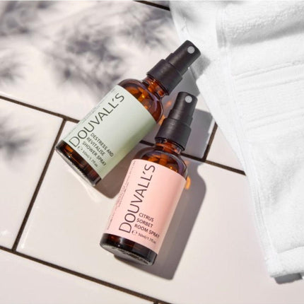 Destress and Revitalise Organic Natural  Shower Spray 50ml | Uplifting Citrus Scent for a Spa-Like Shower Experience