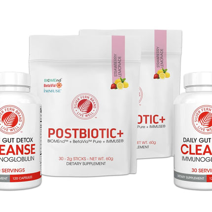 Silver Fern Immune+ Protocol Kit – Postbiotic+ (2) & Cleanse (2) – Non-GMO, Gluten-Free