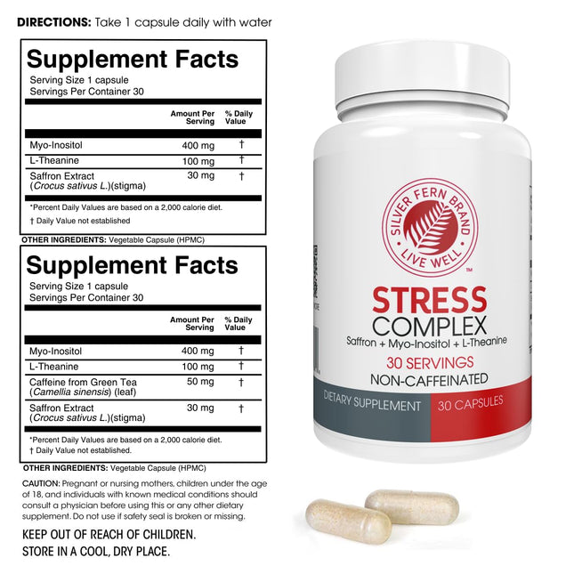 Silver Fern Stress Complex – Caffeine-Free Sleep, Mood & Calm (Pack of 2)