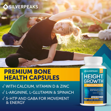 SILVERPEAKS Growth Capsules – Height Growth Maximizer with Calcium | Made in USA