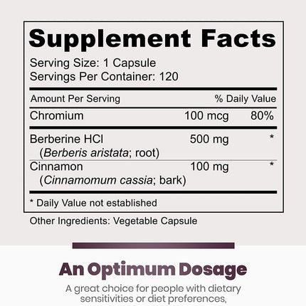 Simply Natures Pure Berberine HCl 500mg – 120 Capsules (Pack of 2) | Cardiovascular & GI Support