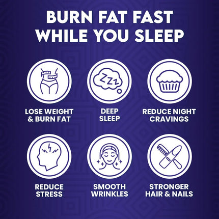 Night Collagen Burn by Skinny Coffee SuperBoost | Sleep Support, Metabolism & Cravings Control | 60 Servings