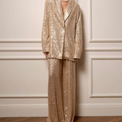 Elegant Sequin Top Pants