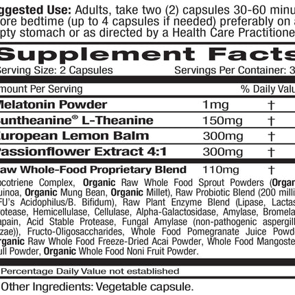 Emerald Labs Sleep Health - Sleep Support with Suntheanine L-Theanine, Melatonin, Lemon Balm & Passionflower