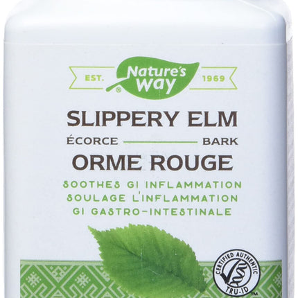 Nature's Way Slippery Elm Bark - 100 Vegetarian Capsules (2 Pack) | TRU-ID Certified, Non-GMO Project Verified