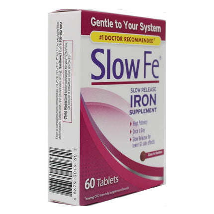 Slow Fe High Potency Iron 45 mg, Slow Release – 60 Tablets (Pack of 2) | Iron Supplement