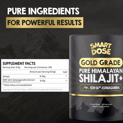 Smart Dose Himalayan Shilajit Resin – 125 Servings, 85% Fulvic Acid, Lab-Tested