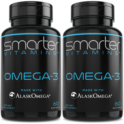 Smarter Omega 3 Fish Oil 2 Pack - Berry Flavor, Burpless, 2000mg DHA & EPA