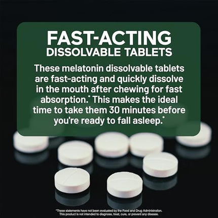 Smarter Sleep Melatonin 4.5mg + Lactium® Dissolvable Tablets – Mint Flavor, Non-GMO, 180 Count (90-Day Supply)